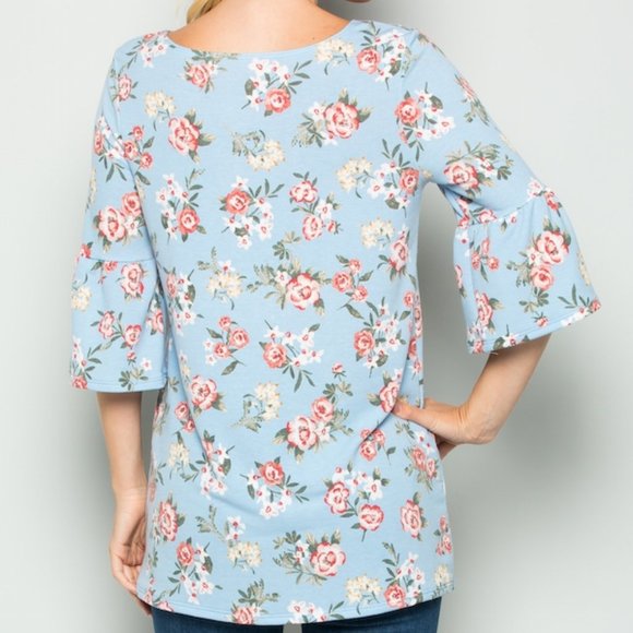 Summer knitted top with floral prints. - Picture 4 of 10